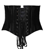 SHAPERX Women's 26 Steel Boned Corset Short Torso Heavy Duty Waist Trainer Corset for Weight Loss, SZ1934-Black-L