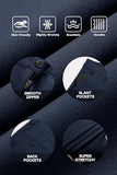GINGTTO Mens Dress Pants Slim Fit Stretch Tapered Navy Blue Chinos Pants Men Ankle Length Twill 32x28