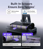 NARWAL S30 Pro Wet Dry Vacuum Cleaner with 20000Pa Suction, Cordless Vacuum Mop for Hard Floors, Tangle-Free Hair-Cutting, 180° Lie Flat, 194°F Self-Cleaning, Disposable Waste Bag, Edge Cleaning