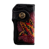 Color fish Fish First layer cowhide Zip Around Wallet Zipper Clutch Purse