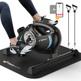 Under Desk Bike Pedal Exerciser, Quiet Magnetic Mini Exercise Bike with MERACH App for Arm, Leg Recovery, Physical Therapy, Smooth Foot Desk Cycle
