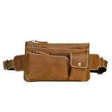 Men's Vintage Leather Multi layered Waist Bag with Large Capacity Multiple Layers(Style2)