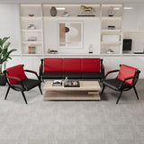 Waiting Room Bench, Office Furniture Reception Chairs with Arms, Leather Chairs is Suitable for Clinic