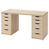 ALEX/LAGKAPTEN Modern White Stained Oak Computer Desk