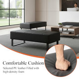 Waiting Room Bench Faux Leather Office Guest Chair Upholstered Lobby