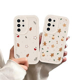 Aoldimu 2 Pack Christmas Phone Case for Samsung Galaxy S24 Ultra 5G 6.8 inch,CuteChristmas Start Cookies Pattern Phone Cover for Girls,Aesthetic Xmas Design Protective Funda for S24 Ultra,White