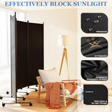 Room Divider 6FT Folding Privacy Screens with Lockable Wheels,