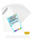 Puzzle Saver Sheets Glue Adhesive - Zero Mess & Bubble Free, Clear Peel and Stick Puzzle Backing 24 Pcs with 1 Scraper 12 Hangers 1 Manual, Tape Preserves 4x1000 Pieces Jigsaw Games for Wall Decor