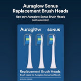 AURAGLOW Sonic Electric Toothbrush for Adults – Rechargeable, 40,000 VPM, 5 Modes, Removes 10x More Plaque, IPX7 Waterproof, 2 Brush Heads & Travel Case