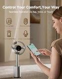 DREAME Bladeless Tower Fan for Bedroom, Smart Standing Fan with 270° Spatial Airflow for Whole-Room Circulation, 59ft/s High Velocity, 10 Speeds 3 Modes, Temperature-Adaptive Airflow, MF10-Silver