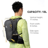AONIJIE 18L Lightweight Hiking Backpack Waterproof, Backpacking Pack for Men Women, Hydration Hiking Pack with Multi Pockets & Waist Strap, Camping Travel Daypack - Black