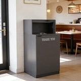 Trash Can Cabinet, Commercial Trash Cans 32 Gallon Wooden Trash Can and Garbage Receptacle with Tray Holder, Door