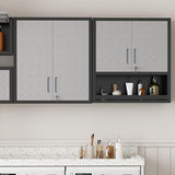 OPTYMIRA Garage Wall Cabinet Metal Storage Cabinet with Lock Wall Mounted Heavy Duty Steel Tool Cabinet with Doors, Assembly Needed