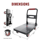 Upgraded Foldable Push Cart Dolly,560 lbs. Capacity Moving Platform Hand Truck