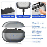 3 in 1 Electric Nail Clipper, Automatic Nail Trimmer with Built-in Nail Grinder & Polisher, Easy to Use for Adults Seniors Kids, USB Rechargeable, Quiet & Safe Manicure Tool, Daily Manicure Supplies