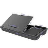 Laptop Lap Desk with Cushion - 9 Adjustable Angles, Fits Up to 15.6 inch Laptops, Built-in Mouse Pad, Phone and Pen Slots