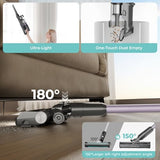 Candy Cordless Vacuum Cleaner,45Mins Vacuum Cleaners for Home,Stick Vacuum,Strong Suction,Removeable Battery,Anti-Tangle,One Click Clean,Lightweight