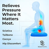 SelectSoma Double-Thick Gel Seat Cushion for Long Sitting Pressure Relief - Egg Seat Pad