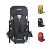 MIVENTO 50L Hiking Backpack - Water-Resistant Nylon Bag with Flap Top, Camping Travel Backpack for Men Women (Black)