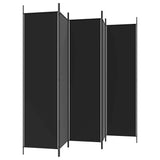 Zexlorith 5-Panel Room Divider, Fabric Partition Screen Black 98.4x78.7 in