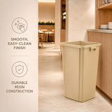 Getzi 5 Pack Brown 25 Gallon Square Commercial Trash Can, Heavy Duty