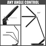JKSWT LED Desk Lamp, Eye-Caring Table Lamps Natural Light Protects Eyes Dimmable Office Lamp with 5 Color Modes, Black