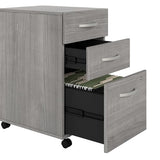 Bush Business Furniture Echo 3 Drawer Mobile File Cabinet in Gray Sand
