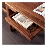 zhongxlla Standing Desk, Modern Black Walnut Desk Study Writing Table