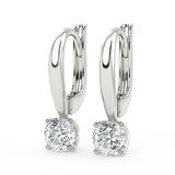 1/2 to 4 Carat Lab Grown Diamond Round Dangle Drop Earrings