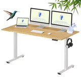 Bamboo Standing Desk, 60 x 30 Inches Whole-Piece Electric Adjustable Height Desk for Home Office