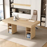 63”Executive Desk with Cabinet Storage, Farmhouse Home Office Desk, Wooden Computer Desk, Oak