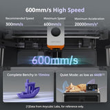 S1 3D Printer Only, 600mm/s High Speed Printing and Full Auto Leveling, Free-Clogging Extruder with 320℃ Hotend, Mental CoreXY Strucuture Built-in Camera