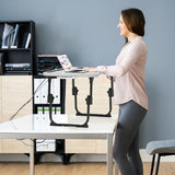 Lap Desk for Bed Adjustable Height, Foldable Bed Table with Storage Drawer, Tablet Slot & Cup Holder
