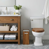 Coeusy 3 Gallon Wooden Trash Can with Liner,Small Solid Wood Bathroom Trash Can