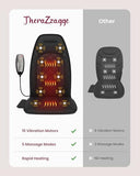 THERAZZAGGE Vibration Back Massager with Heat,Chair Massager Cushion with 10 Vibration Motors & 5 Modes,Massage Pad for Office/Home Use