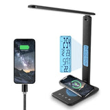 Xicyole Desk lamp,LED Lamp with Wireless Charger,USB Charger Port,Touch Control,3 Color Modes,5 Brightness Levels, Black
