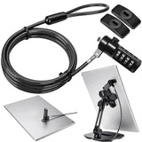 iPad Lock Security Cable w/Adhesive Plates, 6Ft Keyless 4 Digit Combination Tablet Lock Kit