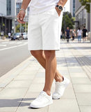 GINGTTO Mens Dress Shorts 9 Inch Inseam Slim Fit Golf Shorts Men Stretch White Chino Shorts 36