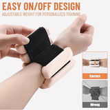 INDEPANDIA Wrist & Ankle Weights for Women and Men, 4lbs Pair Adjustable Silicone Weighted Bangles for Arm & Leg Workouts, Beige