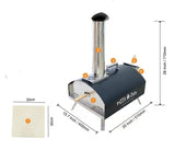 Stainless steel outdoor pizza oven, portable folding camping charcoal barbecue oven, pizza oven 14-inch ceramic oven