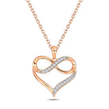 Natural Diamond Single Heart Infinity Pendant For Women
