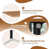 Usosidam Folding Conference Room Table with Wheels, Modular Mobile Trapezoidal Flip-Top Training Table