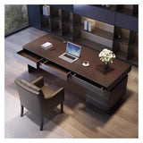 zhongxlla Standing Desk, Office Executive Desk with Storage Drawer, Modern Wooden Study Writing Workstation