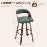 AQG Swivel Bar stools Set of 4 Bar Chairs 26" Counter Height Mid-Century Modern Bentwood Barstool