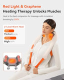 IKEEPFIT Cordless Neck Massager with Heat, 6D Shiatsu Neck & Shoulder Massager for Pain Relief Deep Tissue, Dual-Sided Massage Heads, Relaxing Electric Kneading Massage, Best Gift for Men Women