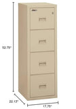 FireKing Turtle Vertical 4 Drawer Legal and Letter Fire Safe File Cabinet with Key Lock
