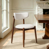 CHUN YI Dining Chairs Set of 6, Wooden Dining Room Chairs with Ergonomic Curved Back