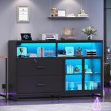 SEDETA 59" File Cabinet, 2 Drawers Filing Cabinets for Home Office fit Legal/Letter/A4 File