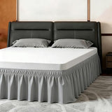 ANARACHON King Bed Skirt, Elastic Wrap Around Bed Skirt King Size, Bed Skirts for Adjustable Bed, Easy Fit with 14" Drop Length Tailored Drop Dust Ruffle (Grey)