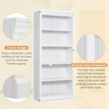 Merax 83" Tall Set of 2 Wood 5-Tier Bookshelf Bookcase with Adjustable Storage Shelves